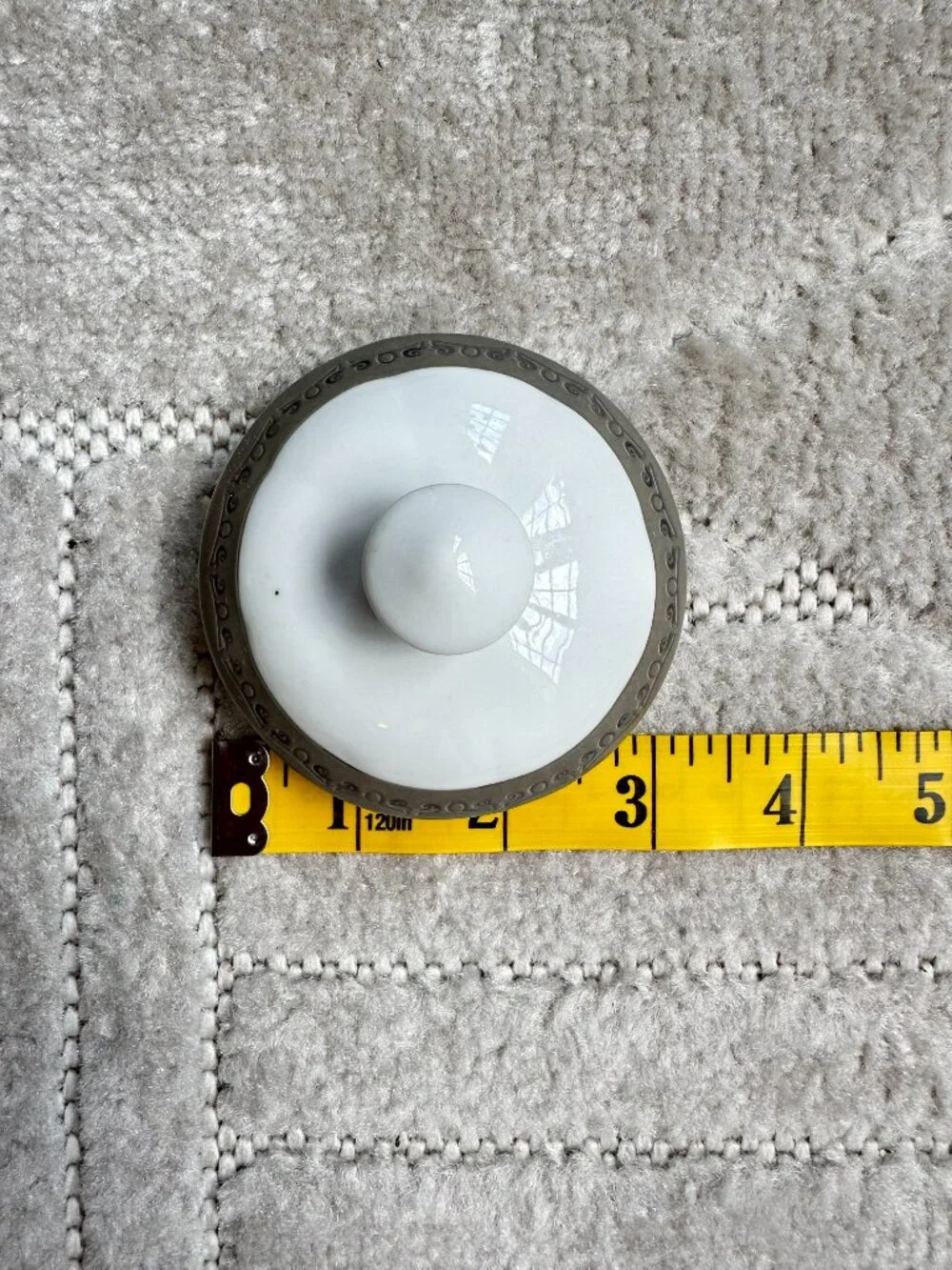 Vintage G S Fine Porcelain German Design Teapot Silver Gray Fan Pattern